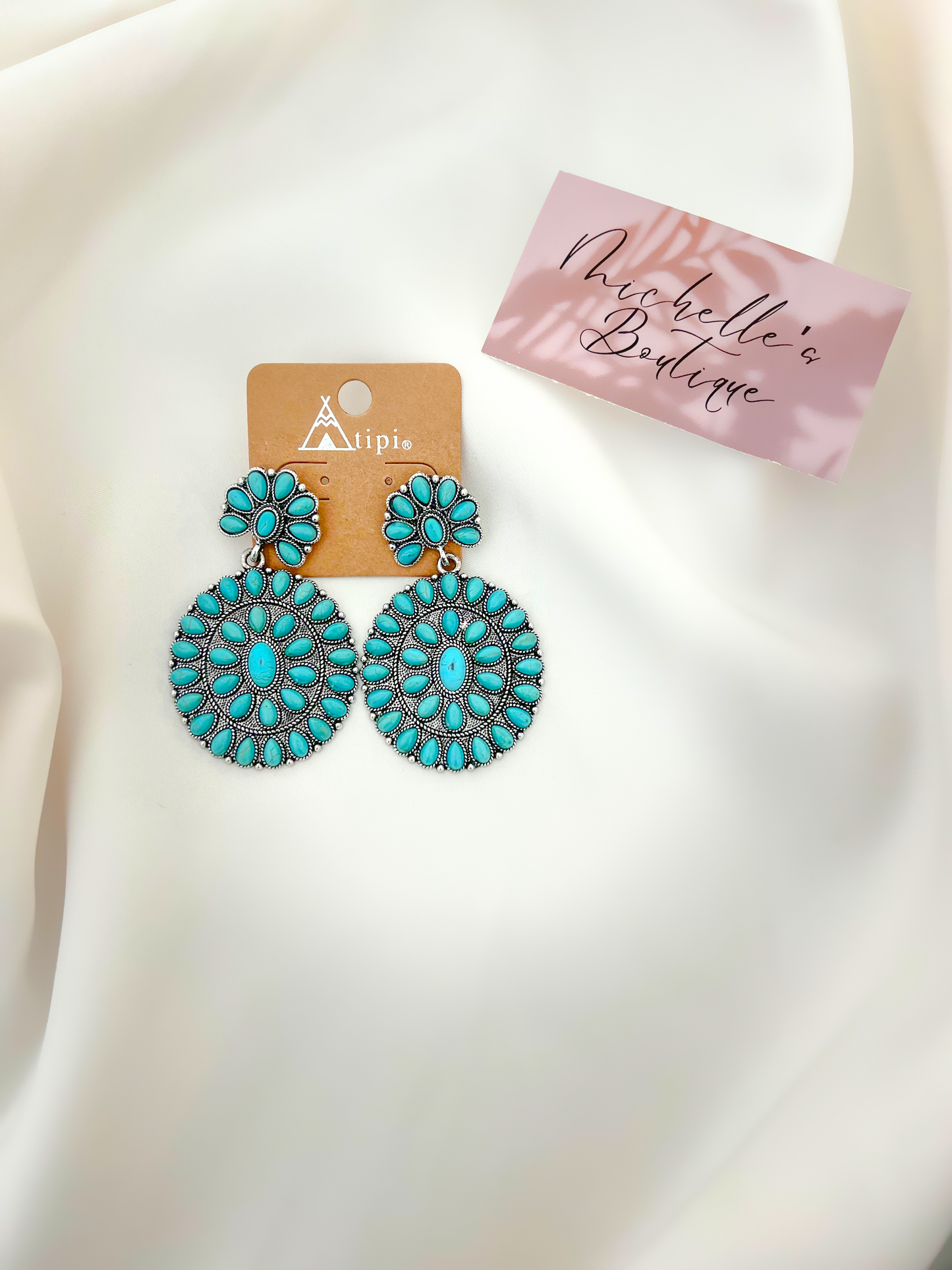 Big turq earrings